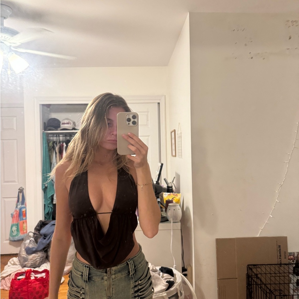 Garage Brown crop top
